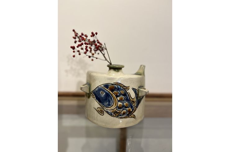 壺屋焼 茂生窯 上江洲茂生（うえずしげお） 抱瓶（だちびん）沖縄やちむん