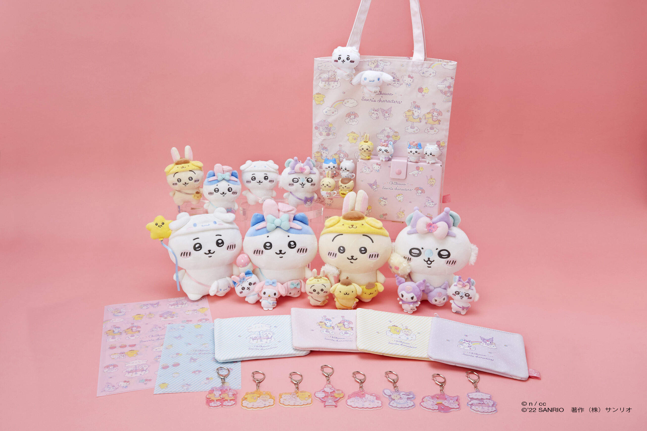 ちいかわ】サンリオコラボ マスコット 4点セット ちい ハチ モモンガ