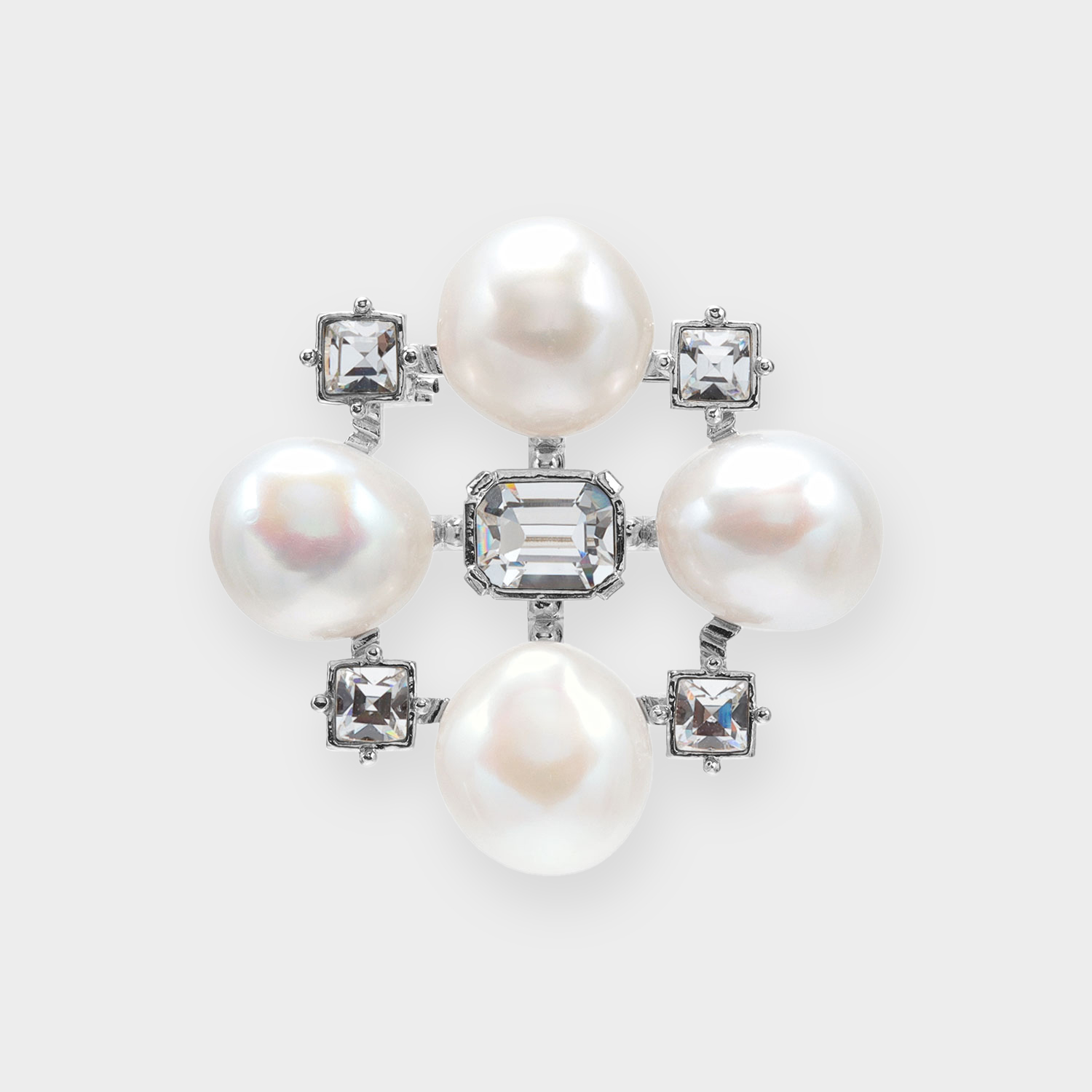 シルバー 天然パール6.0-5.5mm ブドウの房 可愛ブローチ トップ2way