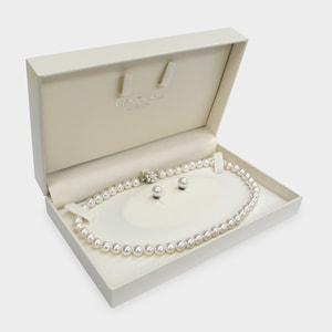 VFJD1808A_UW 貝パールネックレス/ピアス 2点セット BOX付き