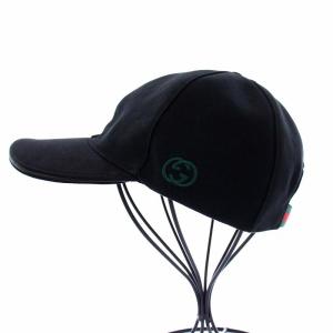 グッチGUCCIインターロッキングGブラックコットンキャップシェリー