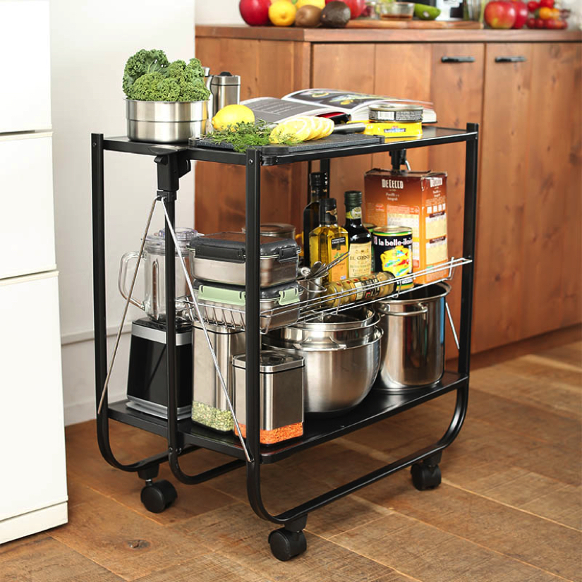 ティー トローリー キッチン ワゴン ガラストップ フランス製 ※i4