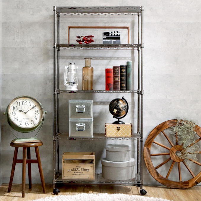 19mm] 幅75 5段 (幅74.5奥行34.5×高さ155cm) ルミナスブラック