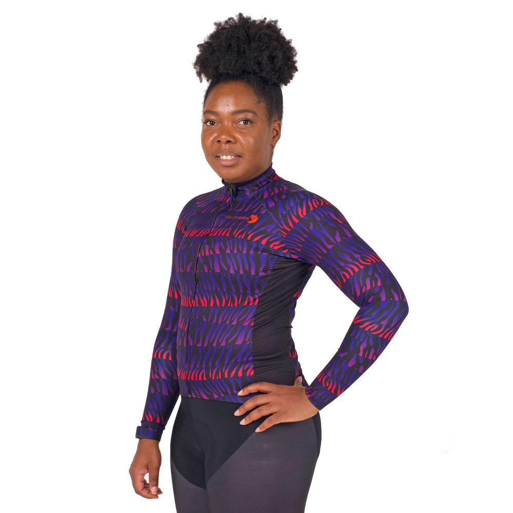 VeloVixen Bodyline Long Sleeve Jersey – Zingy Untamed – VeloVixen