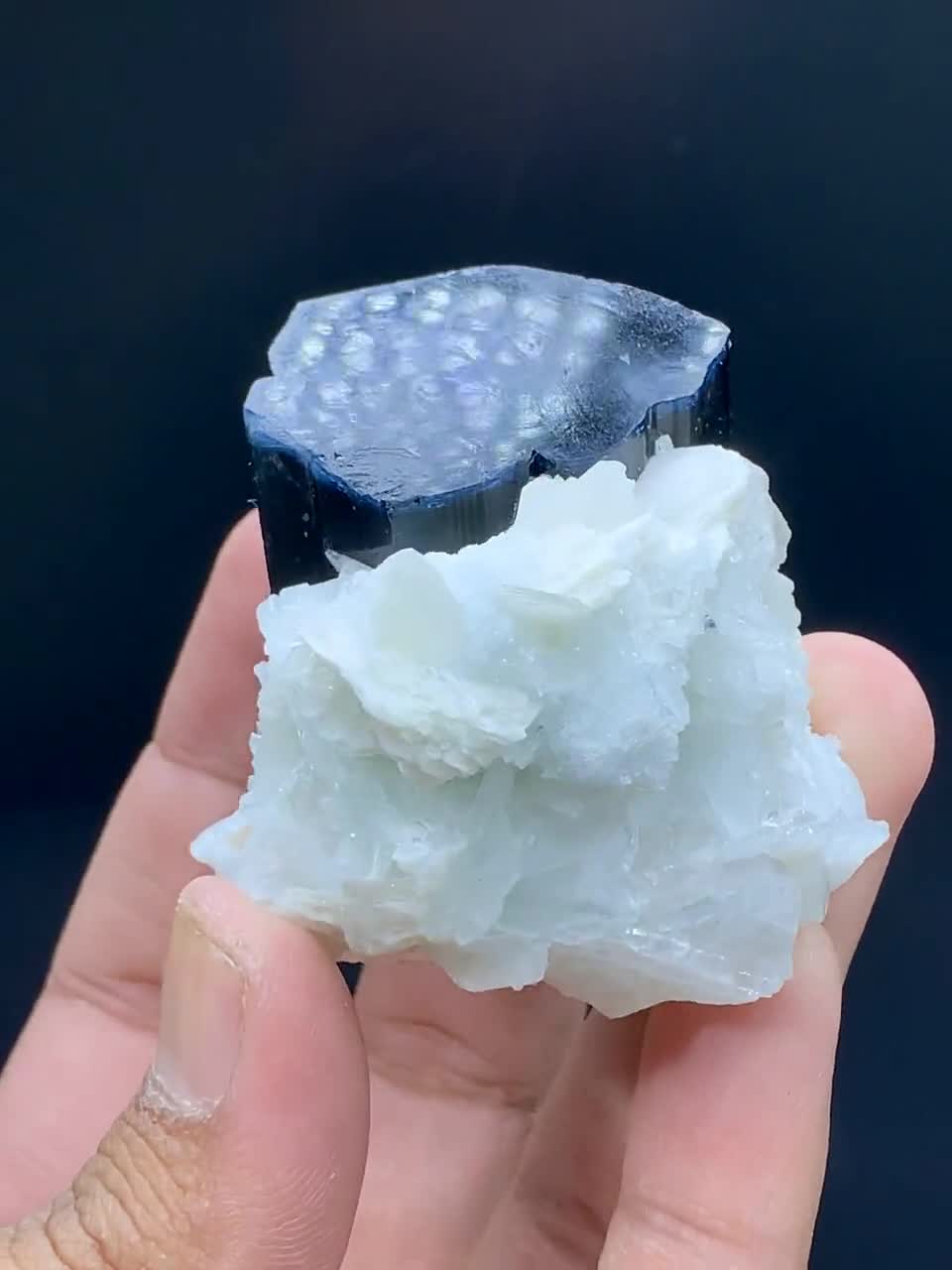 ブルーキャップトルマリンクリスタル アルバイト付き ブルーキャップ