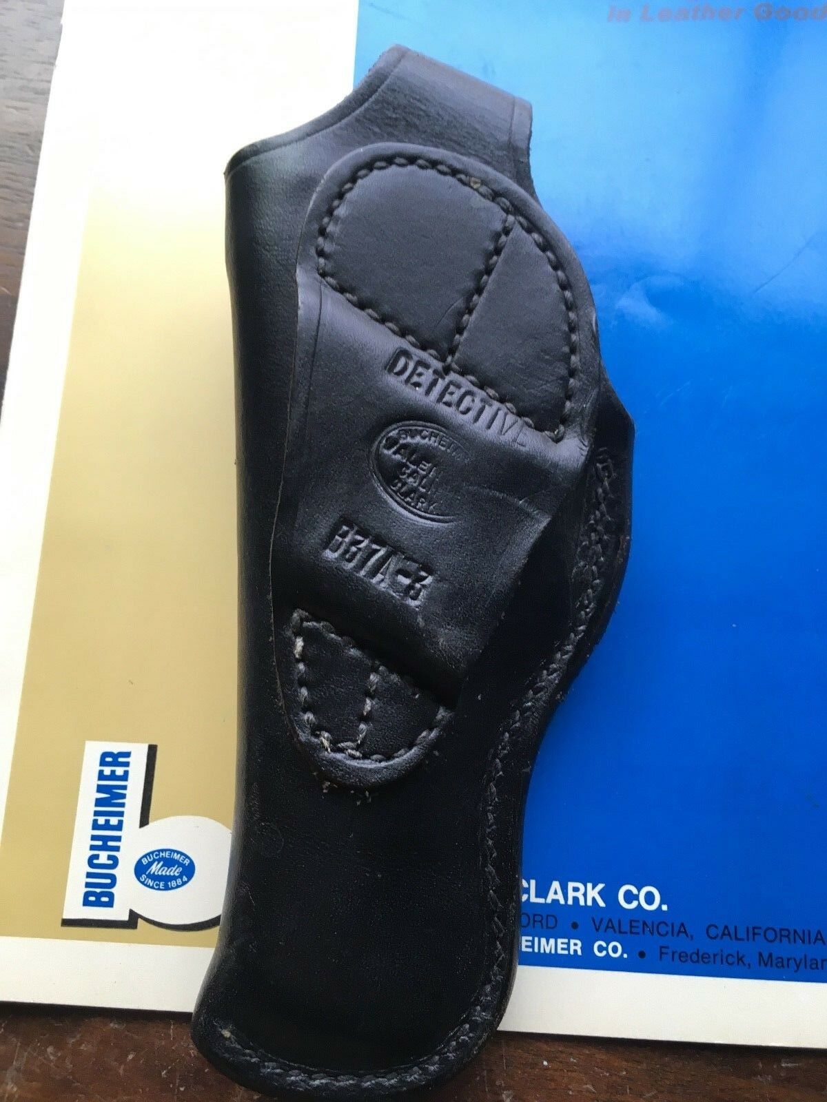 Vintage Bucheimer Detective Black Leather OWB Holster For .32 .380