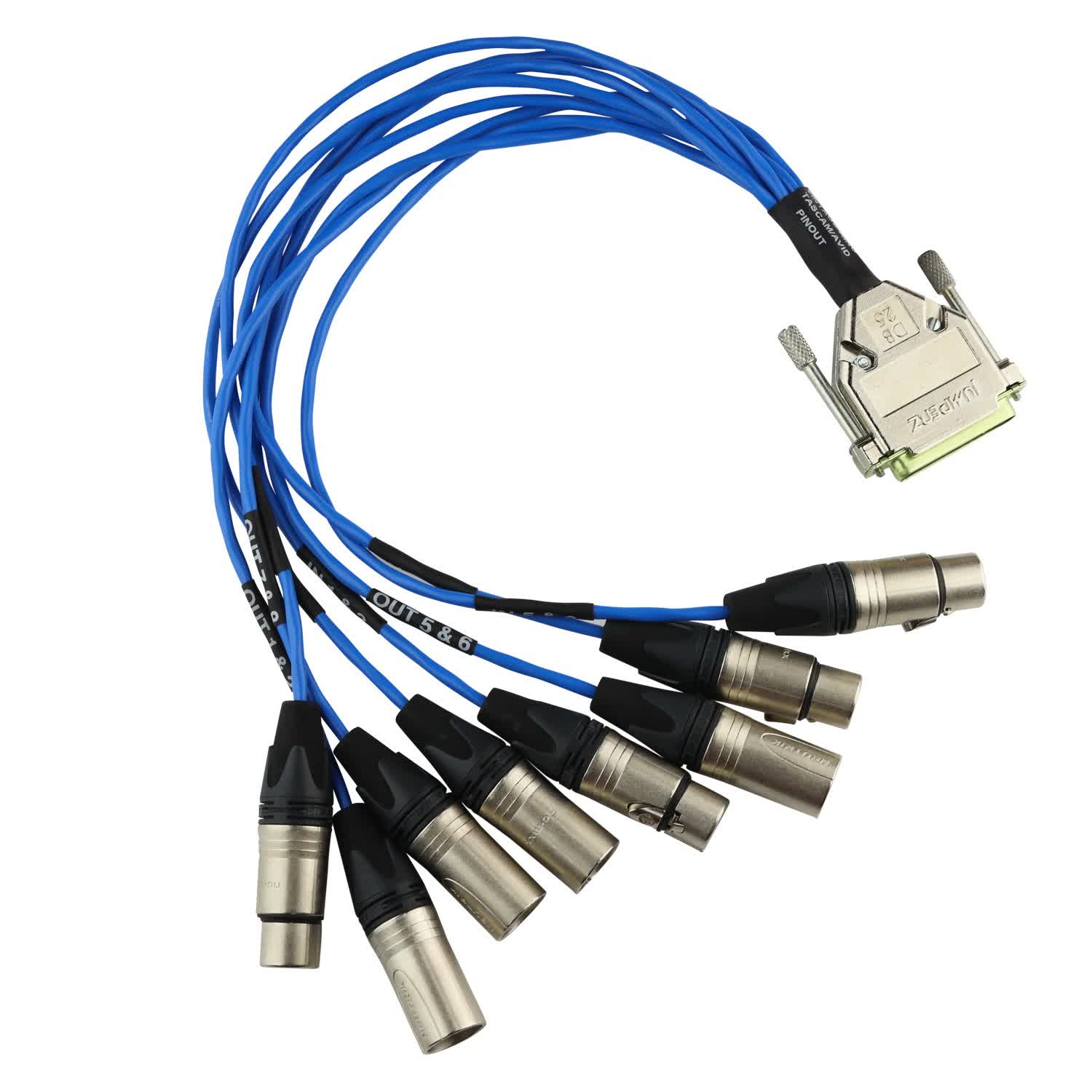 Vintage King AES/EBU DB25 to 4 XLRF and 4 XLRM Digital Audio Cable