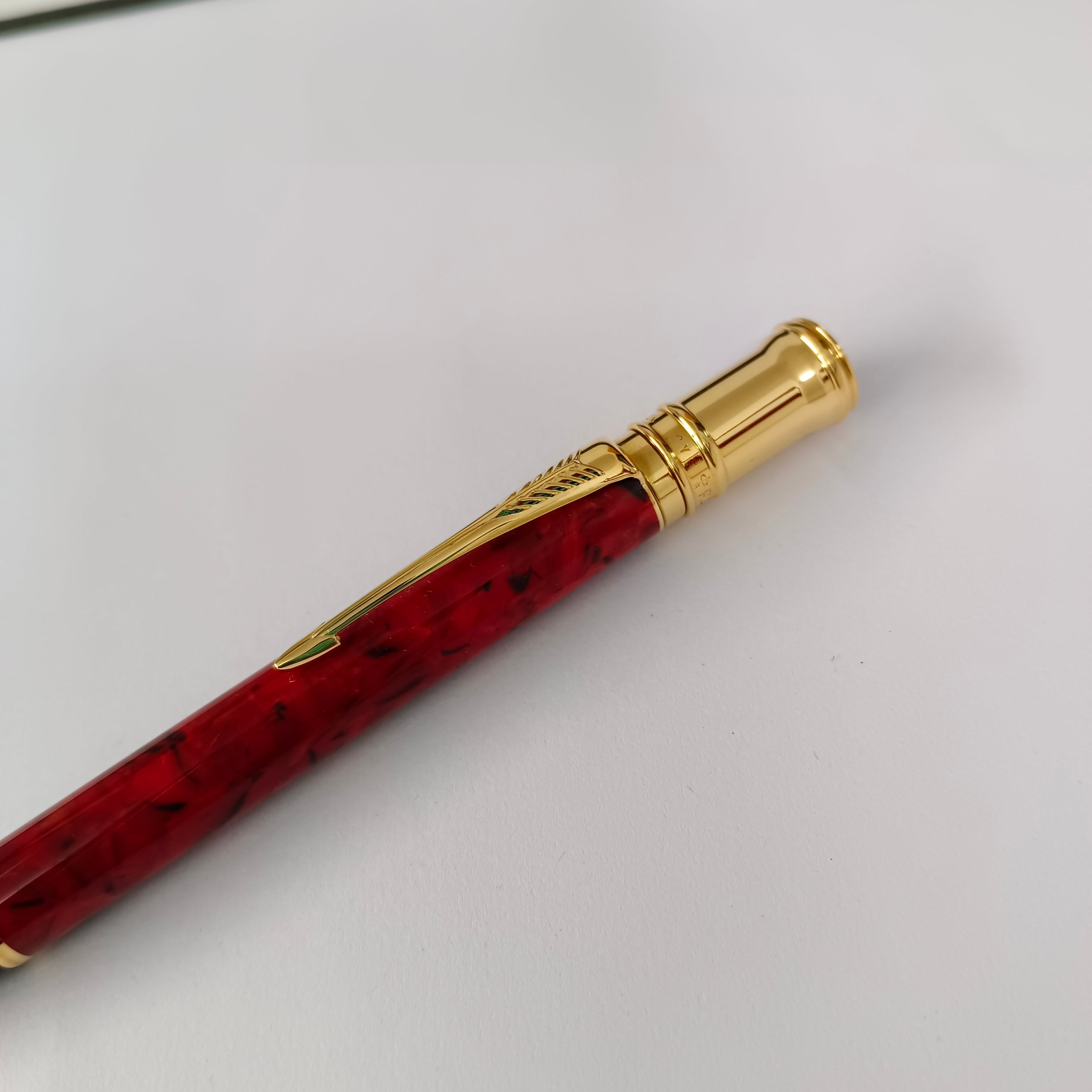 Parker Duofold Centennial Ball Pen- Jasper Red Marble – Vintage