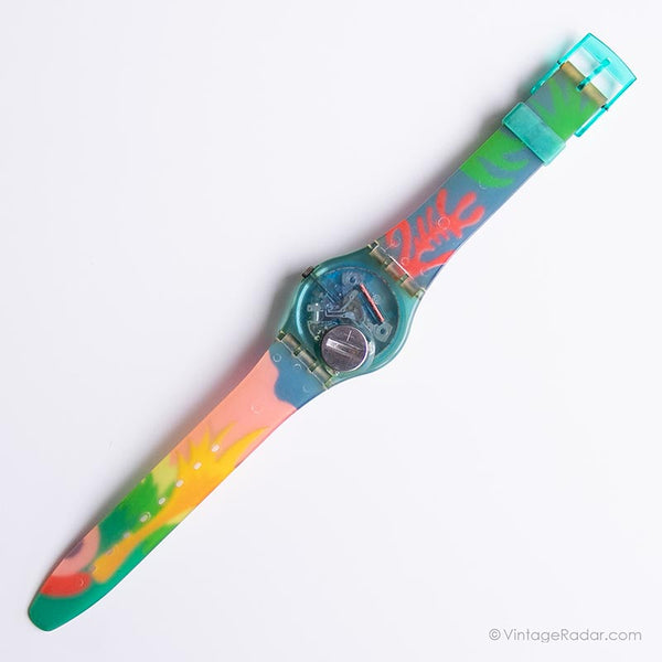 Vintage 1989 Swatch GN703 PASSION FLOWER Watch | Retro Swatch