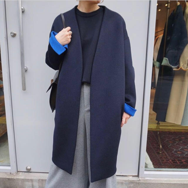 専用 ENFOLD ウールリバーノーカラーコート 38 ENFOLD エンフォルド