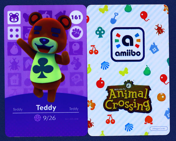 Teddy #161 Animal Crossing Amiibo Card – Villager Cards