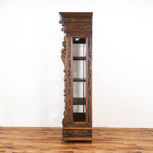 フレンチアンティーク ガラスショーケース オーク材 v_64508