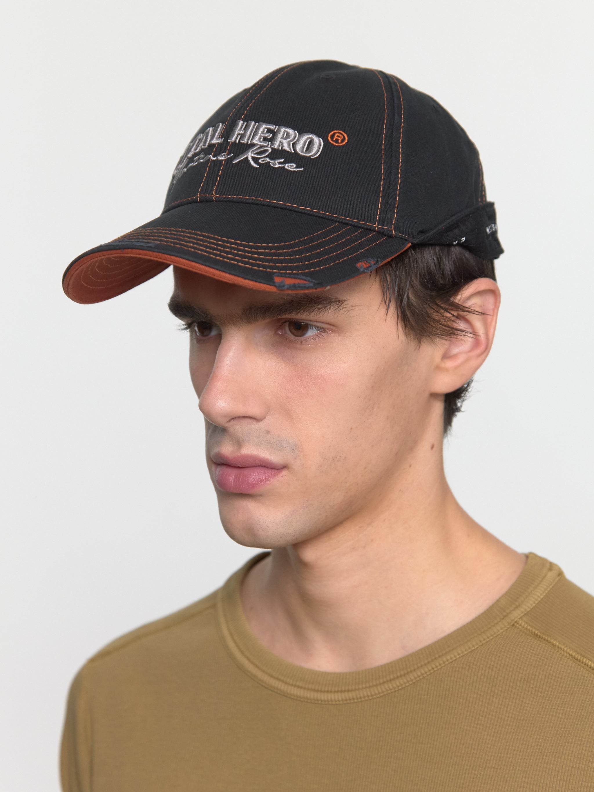 Martine Rose - Roll Back Cap in Black & Orange - 1168WP13014