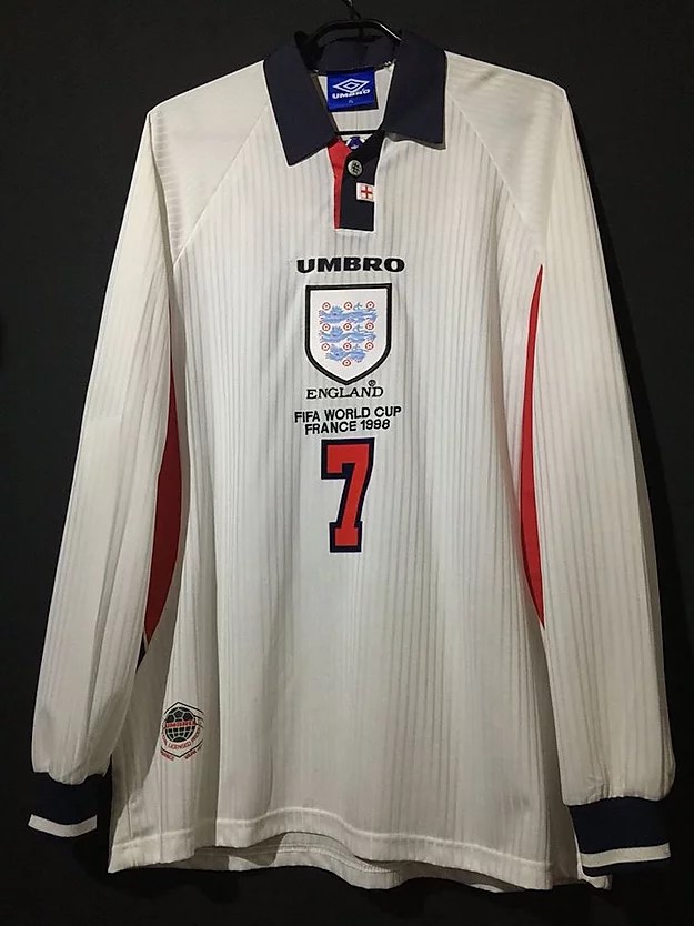 良品】2002 イングランド代表 ホーム ユニフォーム #7 ベッカム 良品