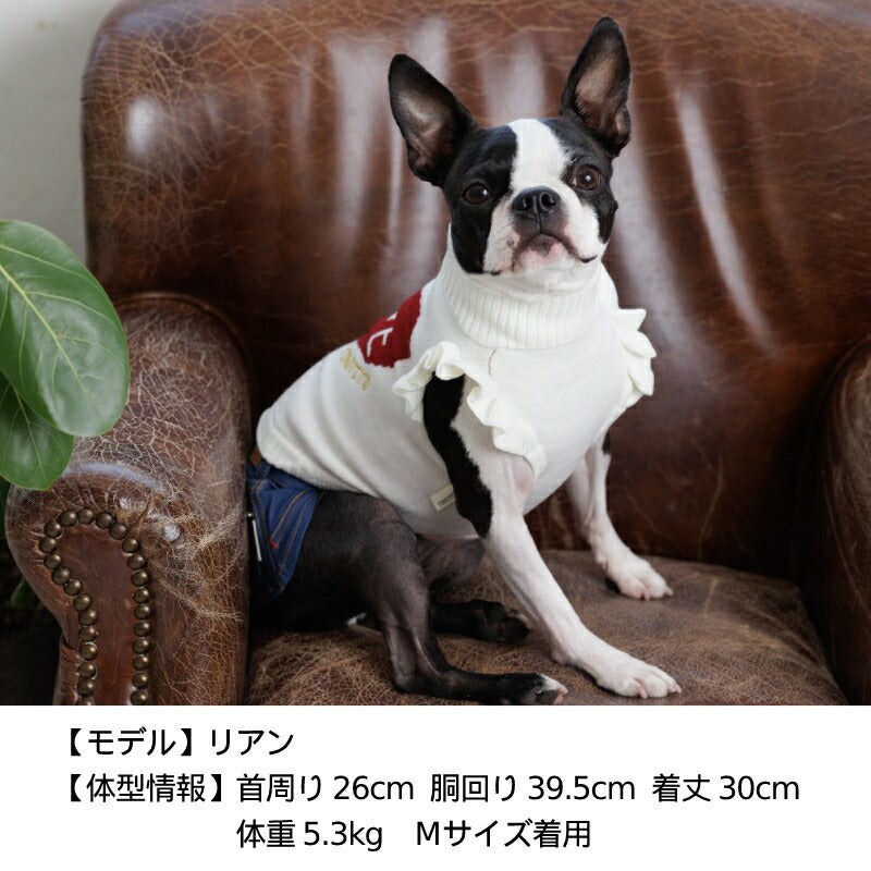 ハート柄袖フリルニット XS/S/M/L/XL/XXL TINOTITO -ティノティート