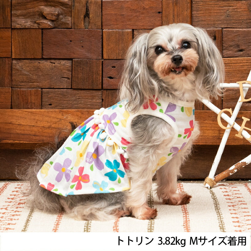 犬服 S わんこの普段着大きな花