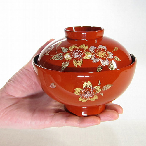 GG様リクエスト 輪島塗り 田村製/螺鈿桜文/ラウンド型手付き盆