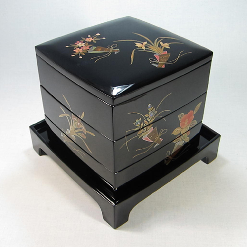 輪島塗 重箱 極上本堅地 黒無地 輪島塗 重箱 極上本堅地 黒無地 山元清