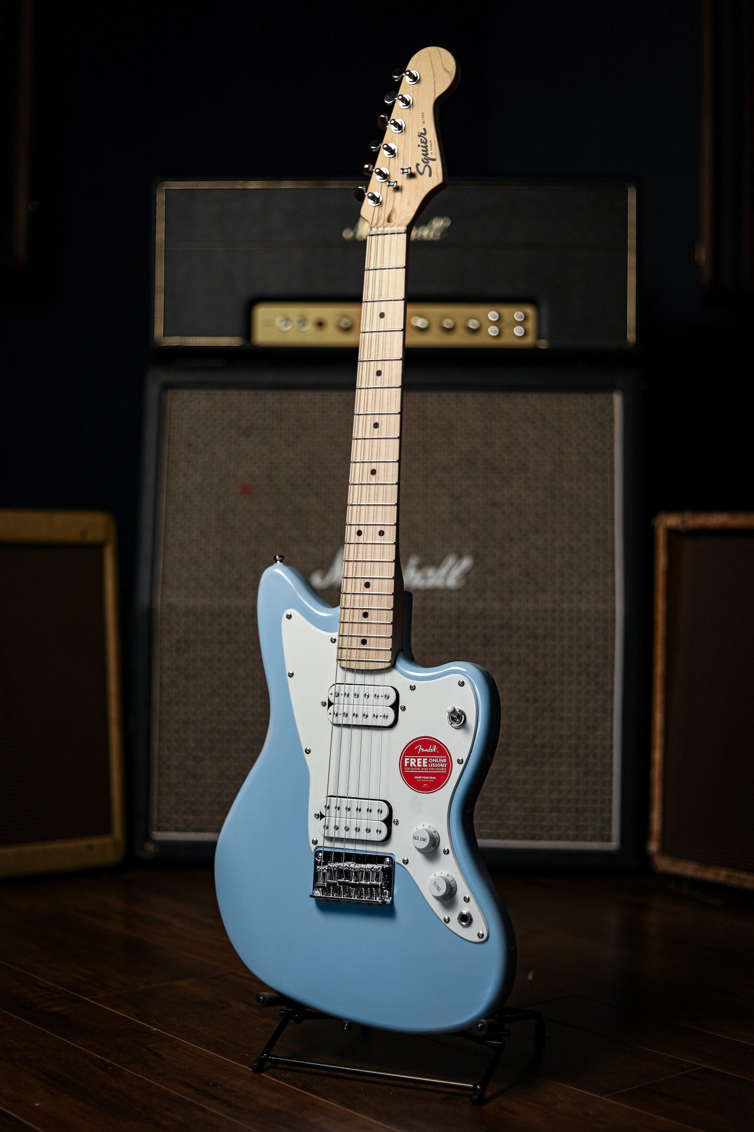 Squier Jazzmaster HH Mini Electric Guitar - Daphne Blue – Walt