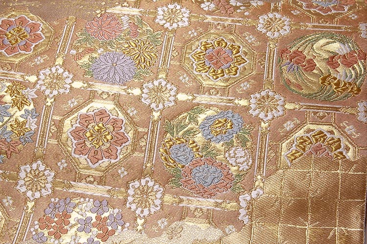 西陣-服部織物謹製」 こはく錦製造元 正絹 最高級品 袋帯