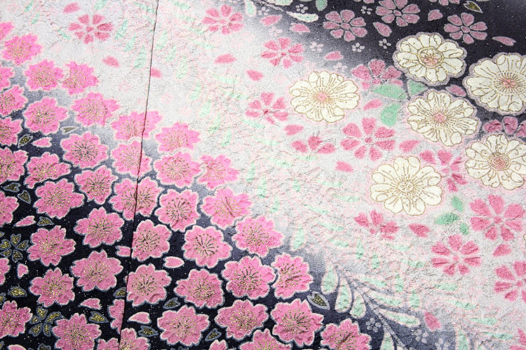 十日町友禅老舗「関芳謹製」 絞り染め ボカシ 銀通し加工 正絹 高級