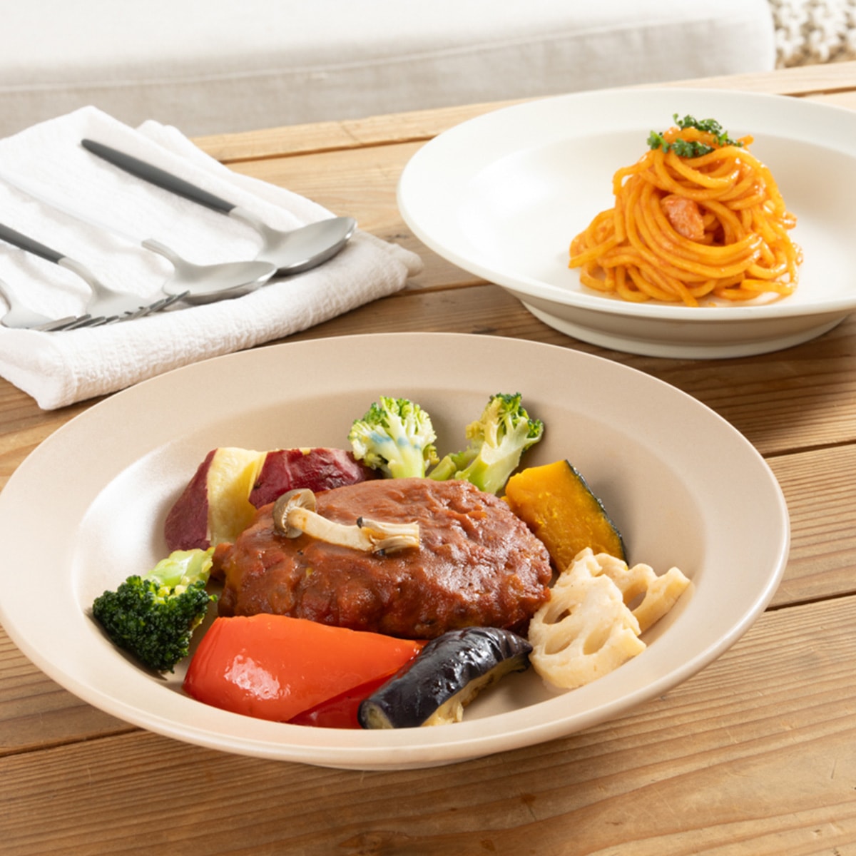 深皿 パスタ皿 プレート Tokinone PB. リムプレート7.0皿 ベージュ23.5