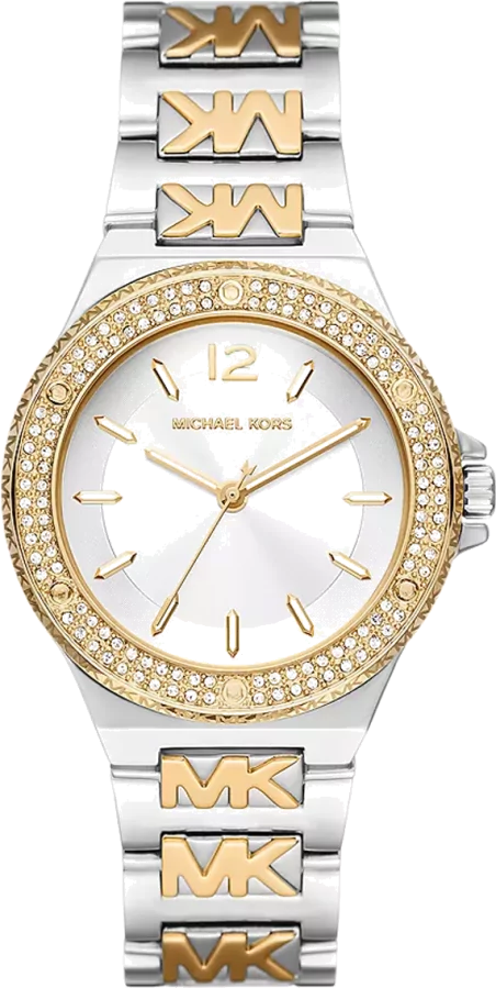 Michael Kors Lennox Three Hand Silver Dial Two Tone Steel Strap