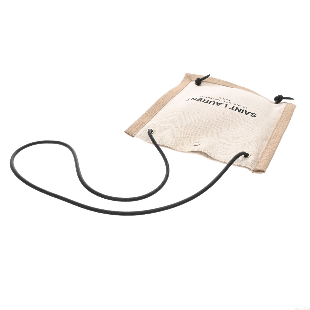 サンローラン フラット クロスボディバッグ ベージュ/ブラック 710272