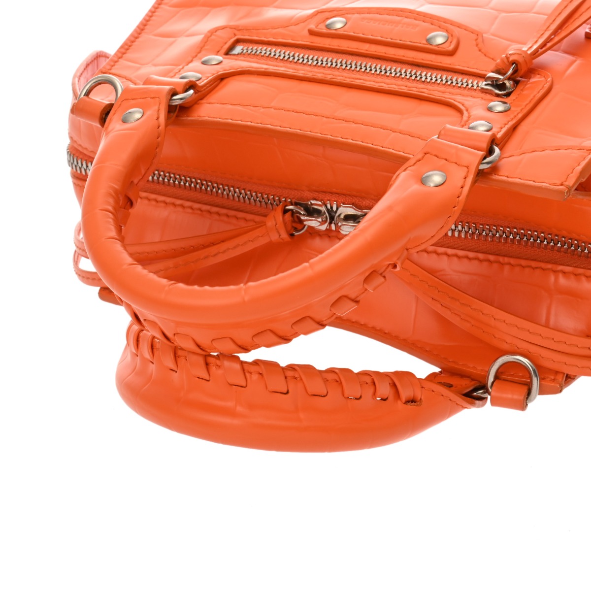 バレンシアガ ネオクラシックシティミニ オレンジ 638524 クロコ型押し