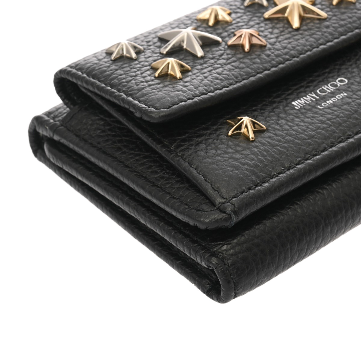 ジミーチュウ コンパクトウォレット スタッズ ブラック スタッズ