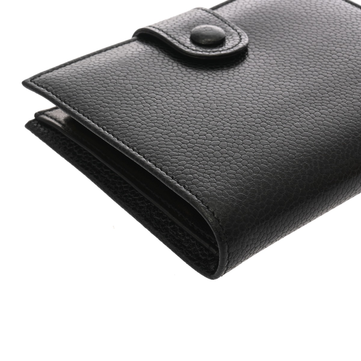 シャネル 二つ折り財布 ブラック キャビアスキン レディース 財布