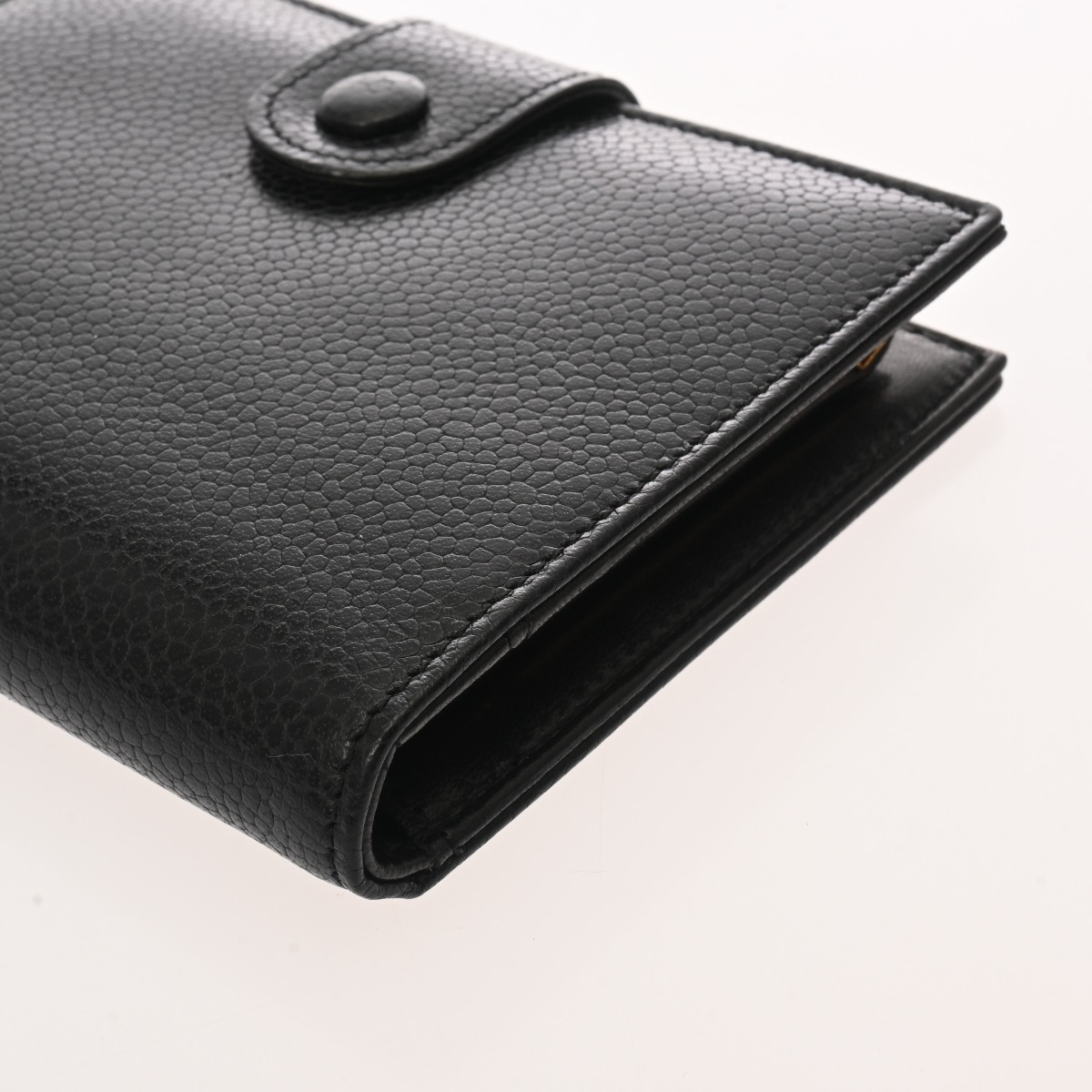 シャネル 二つ折り財布 ブラック キャビアスキン レディース 財布