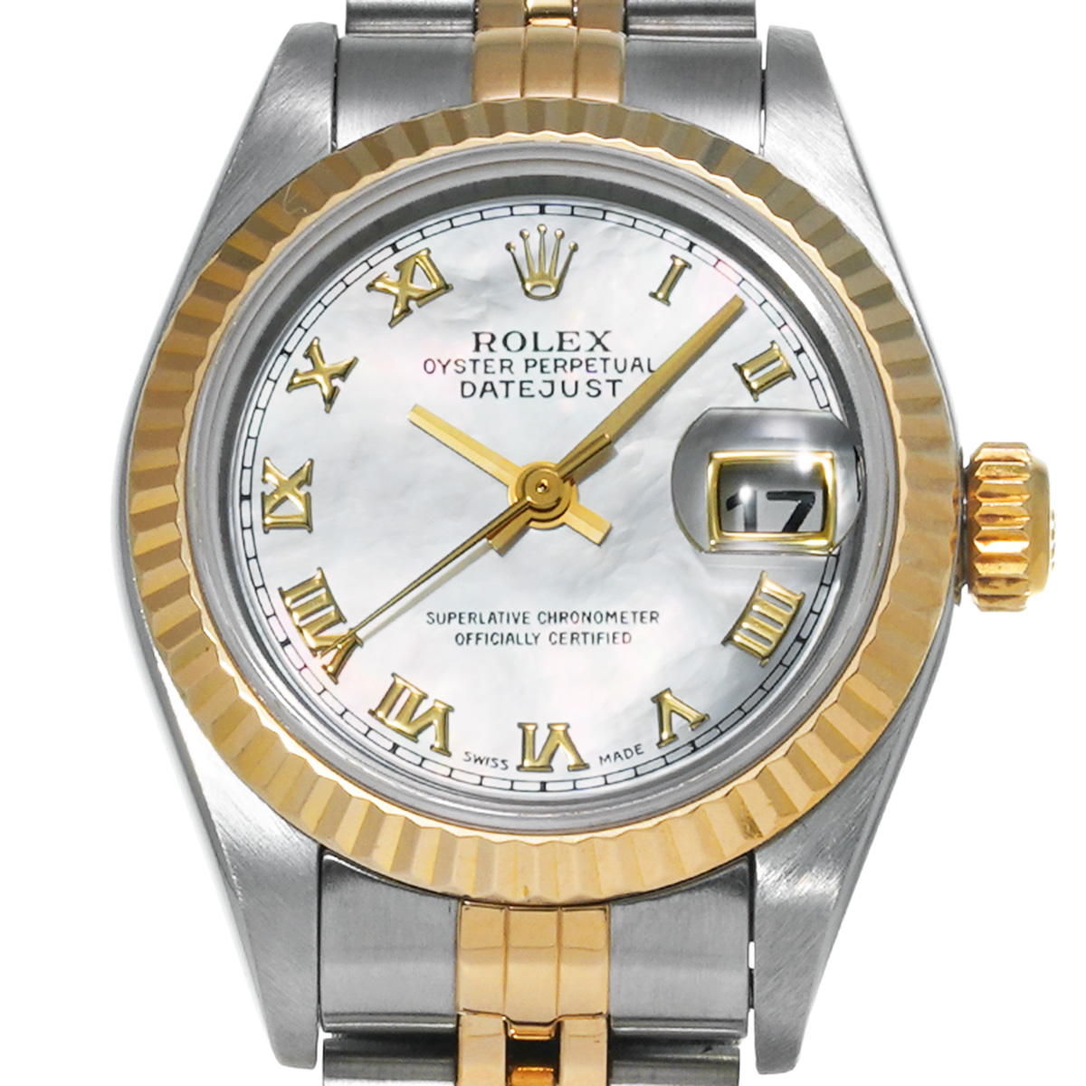 ロレックス デイトジャスト 69173 ホワイトシェル レディース 時計