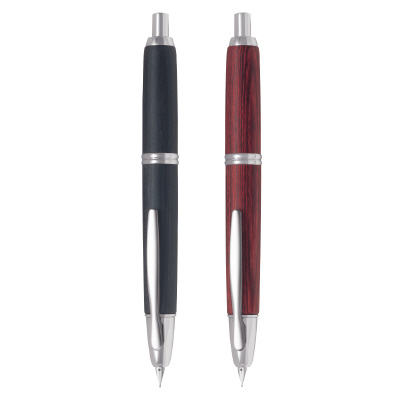 PILOT 18k capless木軸 黒 インクカートリッジ付き 木軸 万年筆」の