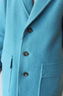 MACPHEE モヘヤメルトン チェスターコート ブルー トゥモローランド