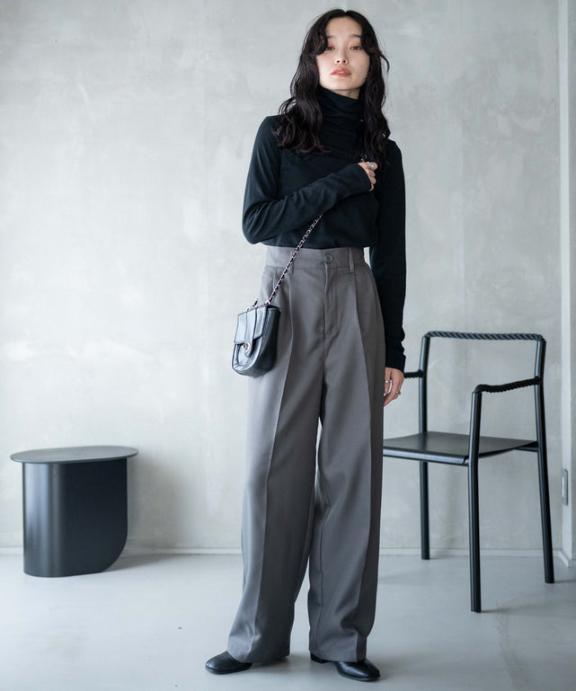 ハイウエストセンタープレスワイドパンツ【WEB限定】｜WEGO（ウィゴー