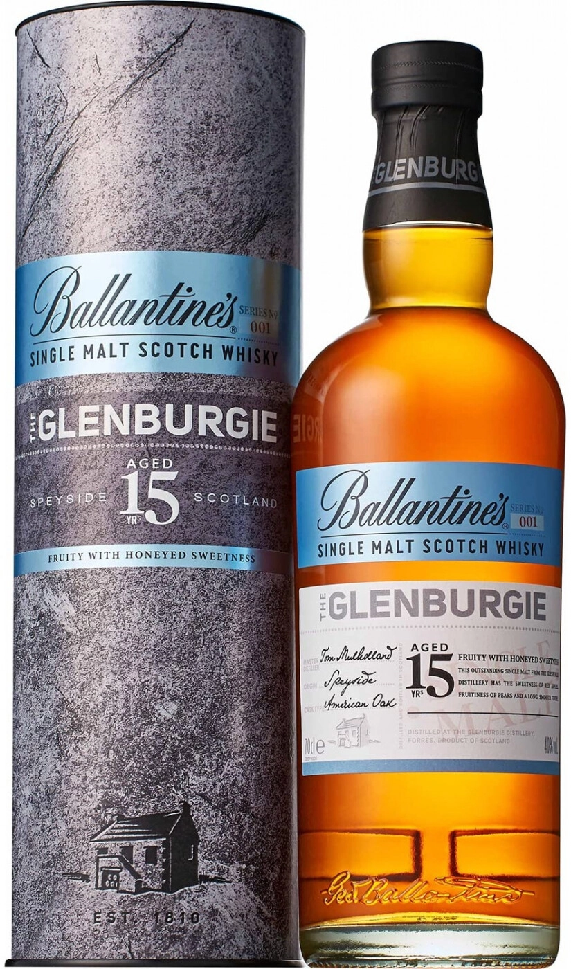 Whisky Ballantine's Glenburgie 15 Years Old, in tube, 700 ml