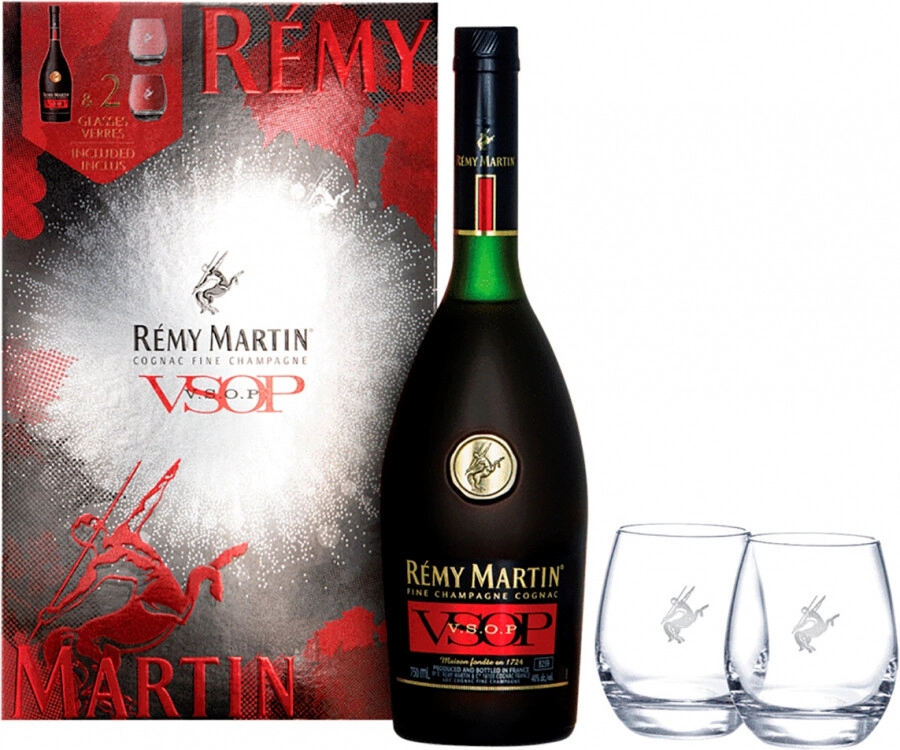Cognac Remy Martin VSOP, with box and two glasses, 700 ml Remy