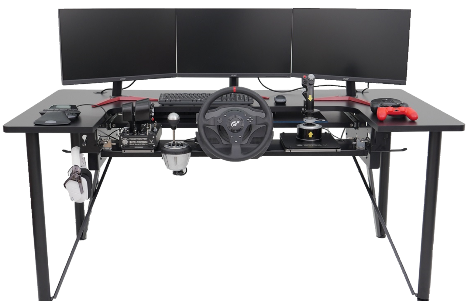 トリプルモニターを設置できるゲーミングデスク | Willow Gear