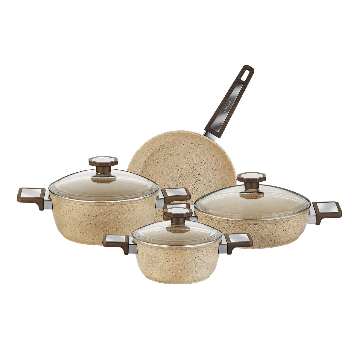 Aryıldız Vortex Cappuccino 7 Parça Tencere Seti | Ar Yıldız