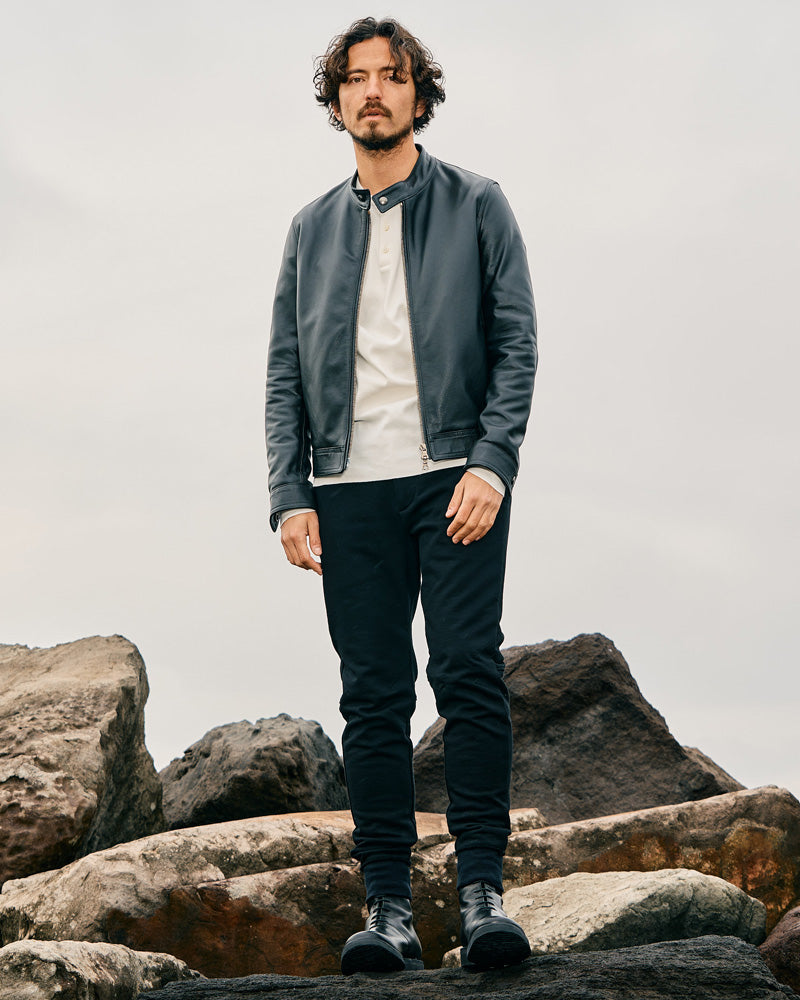 タグ付 極美品 希少色】エンメティ JURI シングルライダースジャケット