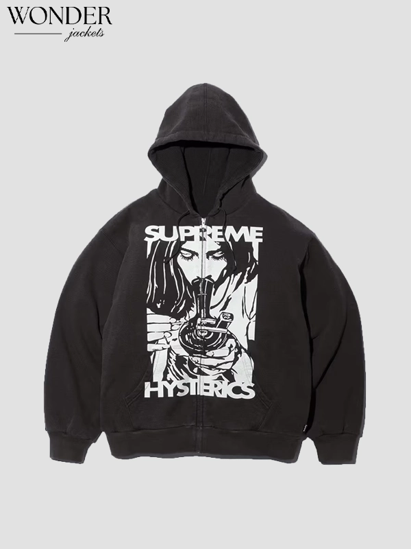 Supreme Hysteric Glamour Thermal Lined Zip Up Hoodie