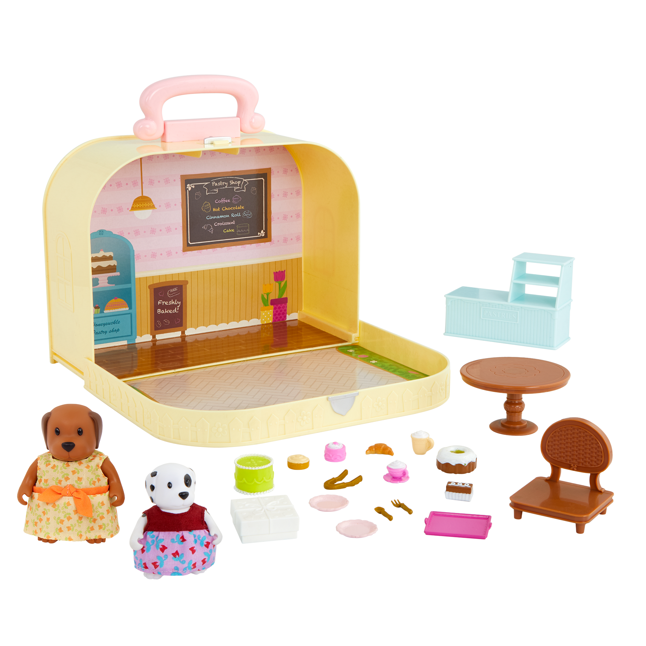 Deluxe Travel Suitcase Playset | Carry Case with Figurines | Li'l