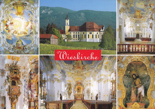 真作】絵画 油彩8号 ヴィースの教会 ドイツ世界遺産を描く一作 W102