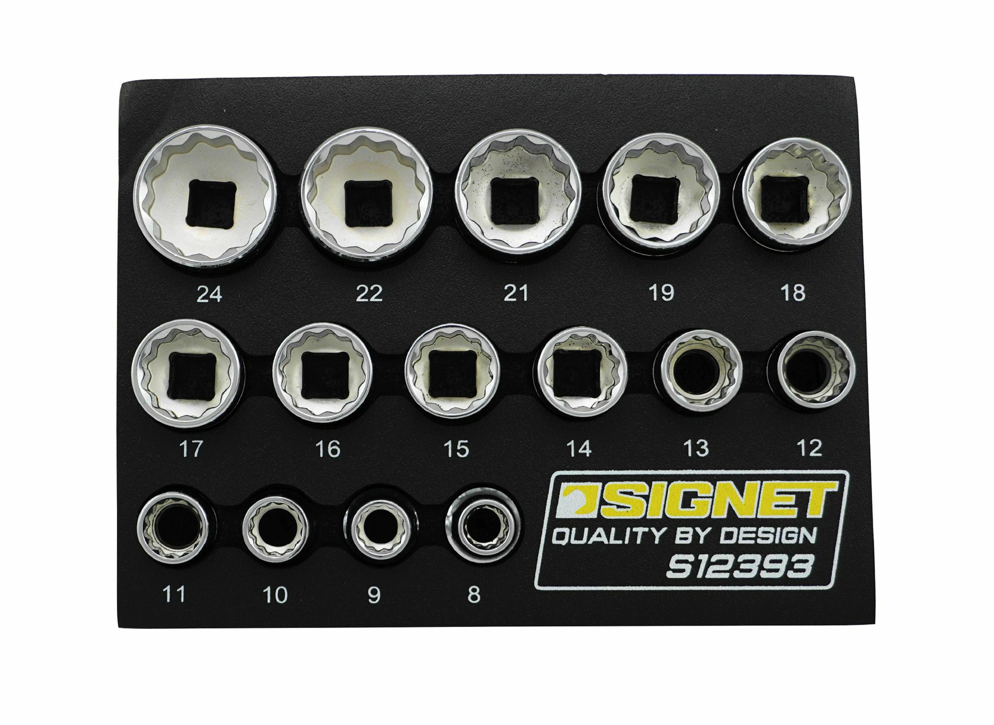 SIGNET 3/8DR 15PC ソケットセット DESIGNトレー 12333 | WORLD IMPORT