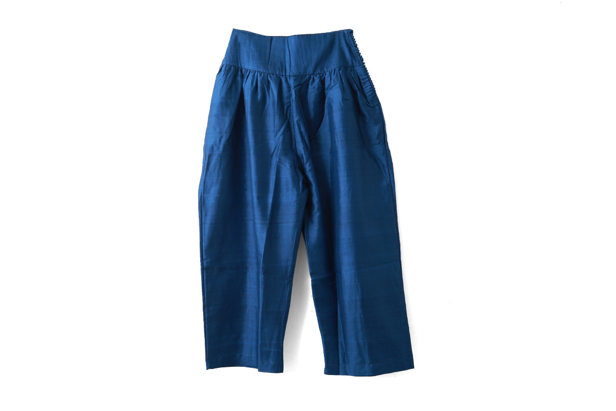 美品】BUNON Wide Belt PantsシルクブルーMサイズ