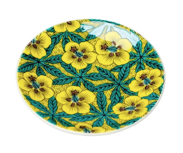 九谷焼 椿窯 吉田洋子作 黒釉金彩 花器 共布共箱 M R6948B 九谷焼 椿窯