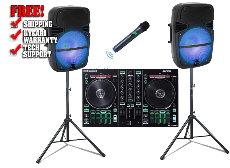 Roland DJ-202 & Technical Pro PB8X2WPKG Package | 123DJ