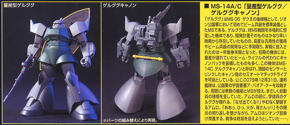 MS-14A 量産型ゲルググ / MS-14C ゲルググキャノン (HGUC) (ガンプラ
