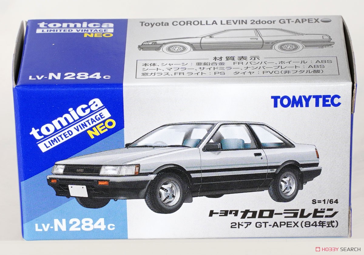 TLV-N284c トヨタ カローラレビン 2ドア GT-APEX (銀/黒) 84年式